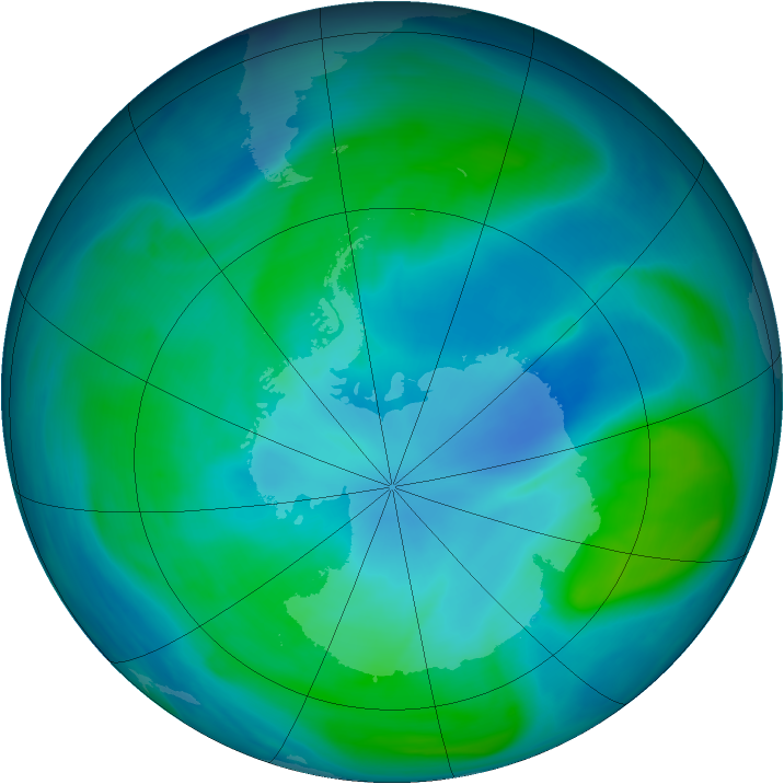 Antarctic ozone map for 27 January 2006